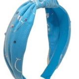 BARI LYNN SMILEY KNOT HEADBAND - NEON BLUE