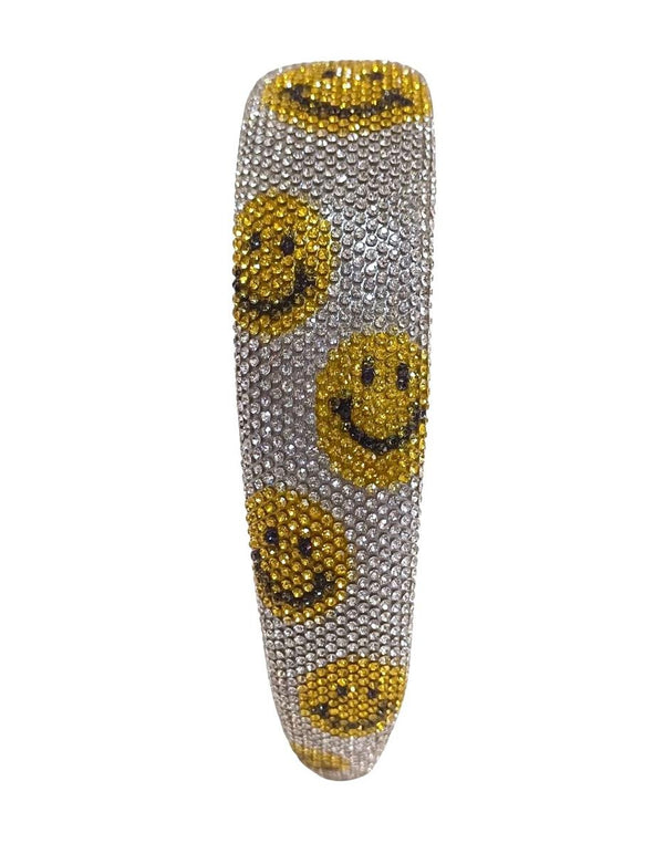BARI LYNN FULLY CRYSTAL SMILEY HEADBAND YELLOW