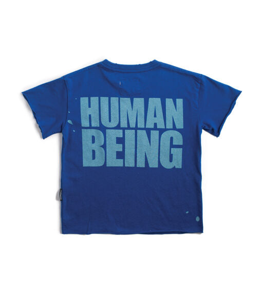 NUNUNU ONLY HUMANS T-SHIRT - BLUE