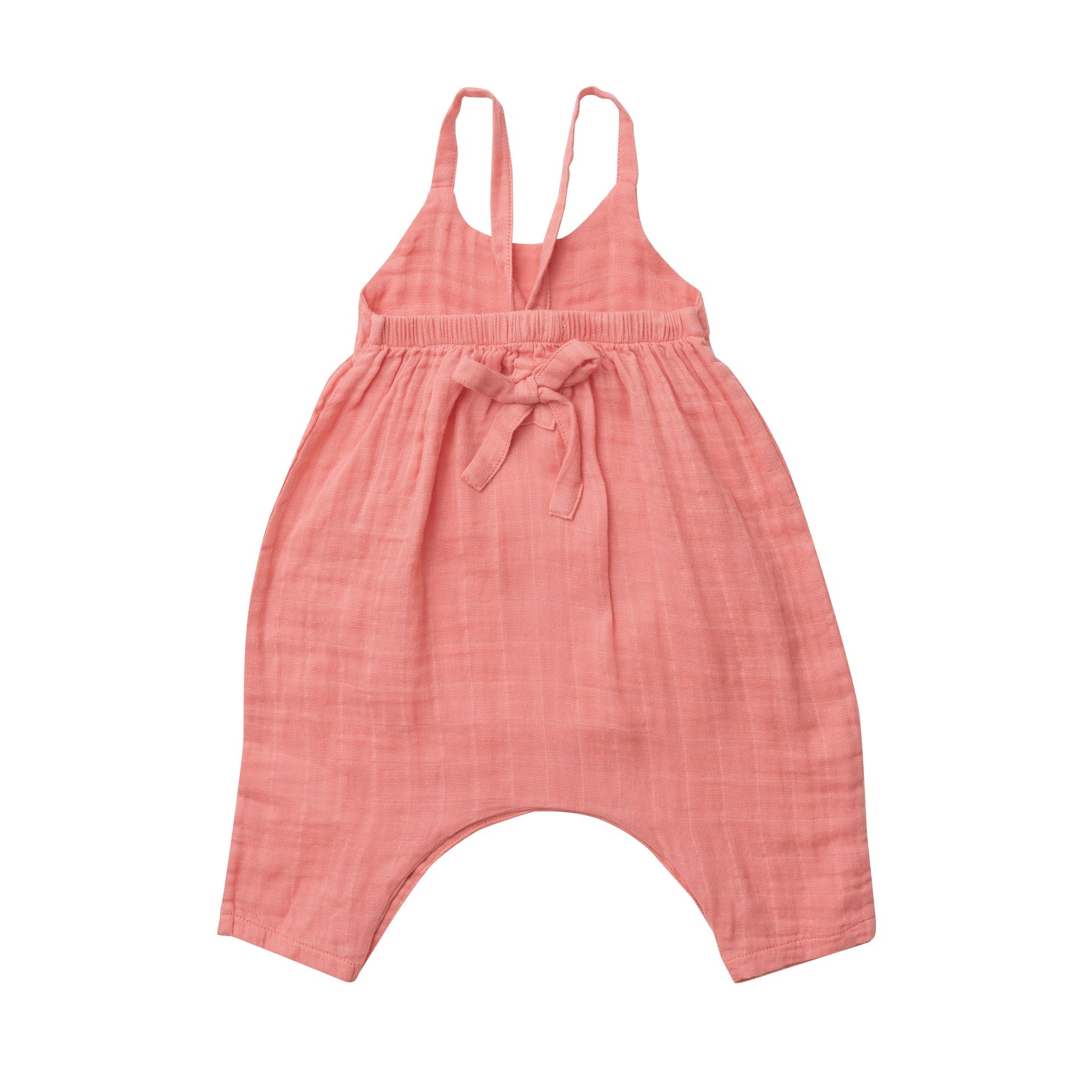 ANGEL DEAR TIE BACK ROMPER - MUSLIN/DUSTY ROSE