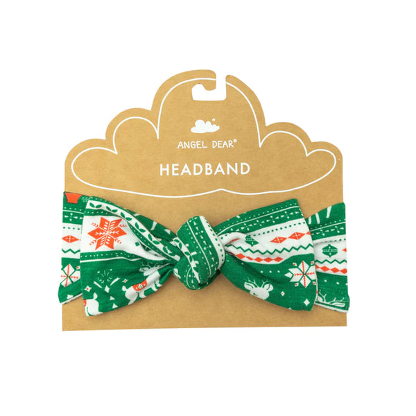 ANGEL DEAR HEADBAND - VINTAGE DEER JOLLY GREEN
