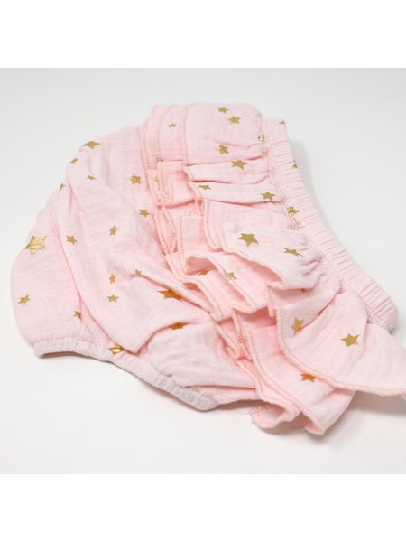 OH BABY LOLA TOP AND TUSHIE SET - GOLD STARS/PALE PINK