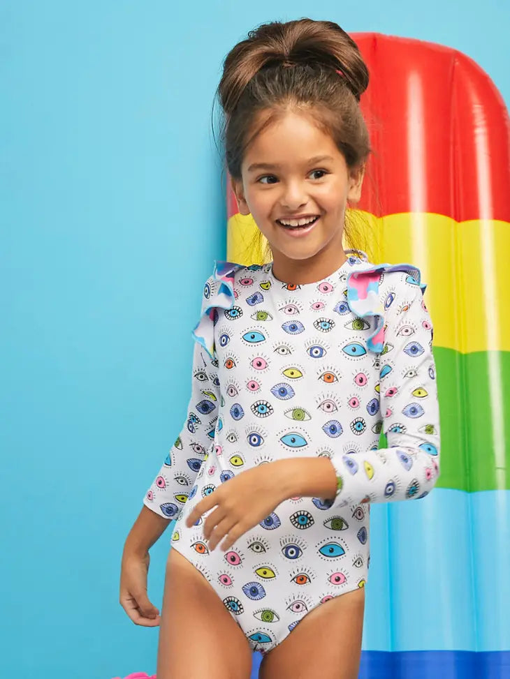 TOO COOL BEACHWEAR LONG SLEEVE SWIMSUIT- EVIL EYE