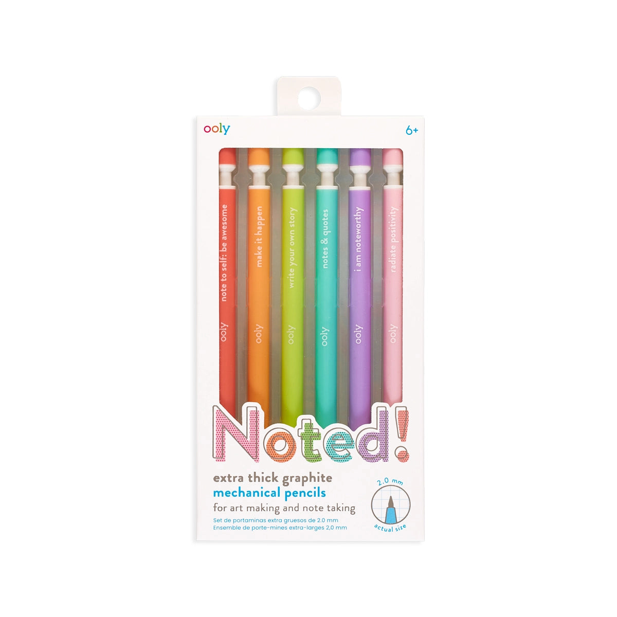 OOLY NOTED! GRAPHITE MECHANICAL PENCILS - SET OF 6