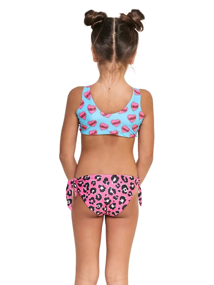 TOO COOL BEACHWEAR 1PC SWIMSUIT- CHEETAH HEART