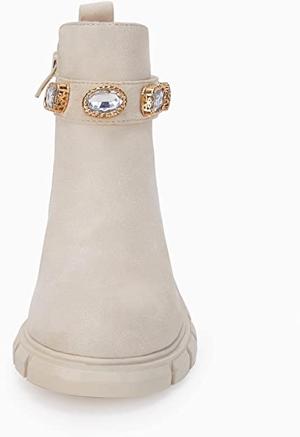 MEANT 2 BE SUEDE GEM STONE BOOTS - BEIGE