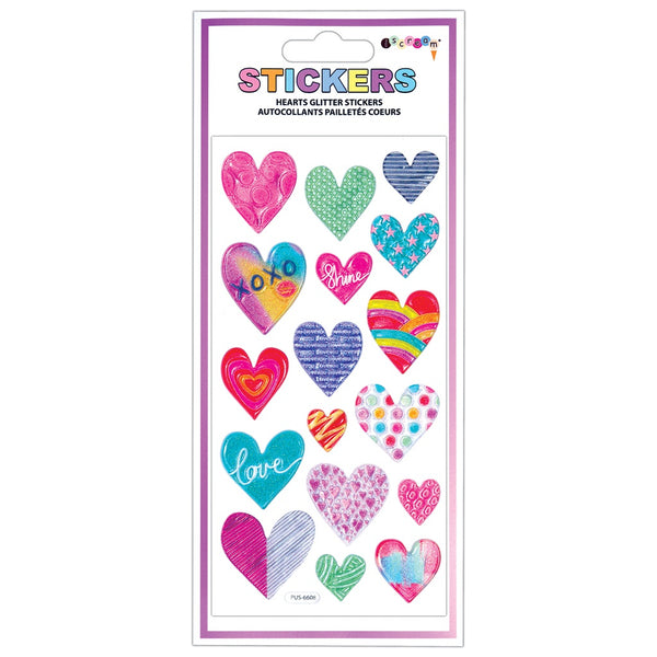 ISCREAM PUFFY STICKERS - GLITTER HEARTS