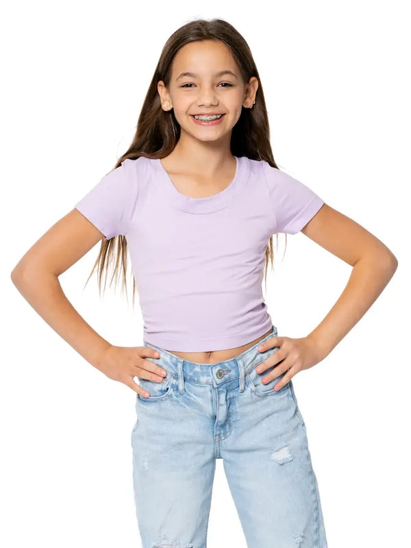MALIBU SUGAR S/S CREW NECK TOP - LAVANDER