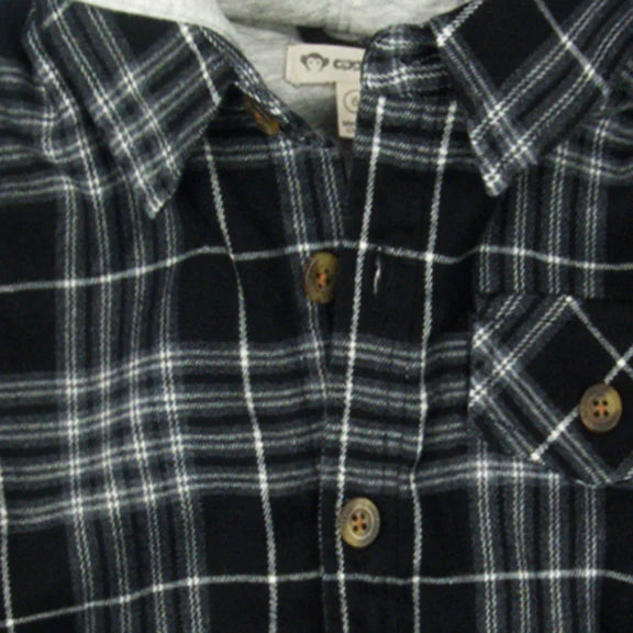 APPAMAN GLEN HOODED SHIRT - BLACK