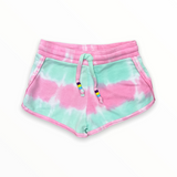 FLOWERS BY ZOE GYM SHORT - MINT & PINK DIP