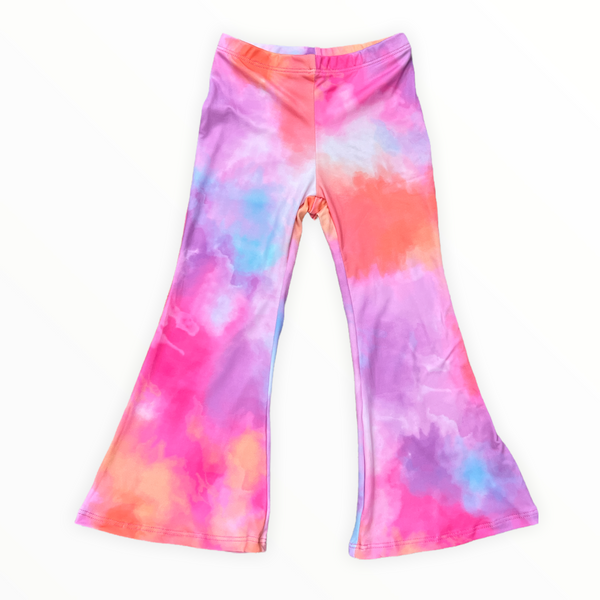 SOCIAL BUTTERFLY FLARE PANTS - TIE DYE