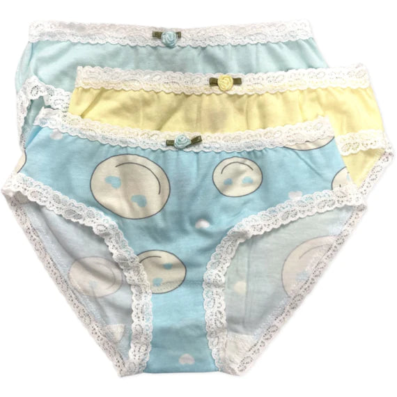 ESME 3 PACK PANTIES - BLUE SMILEY