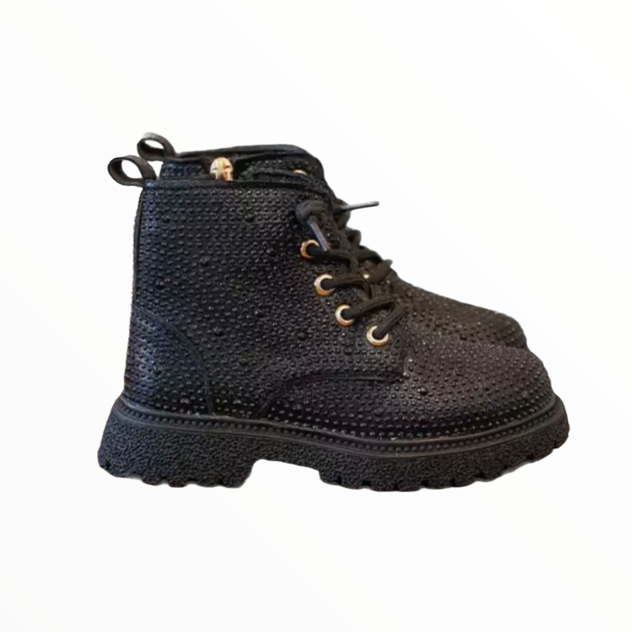 M2B GLITTER STUDDED BOOT - BLACK