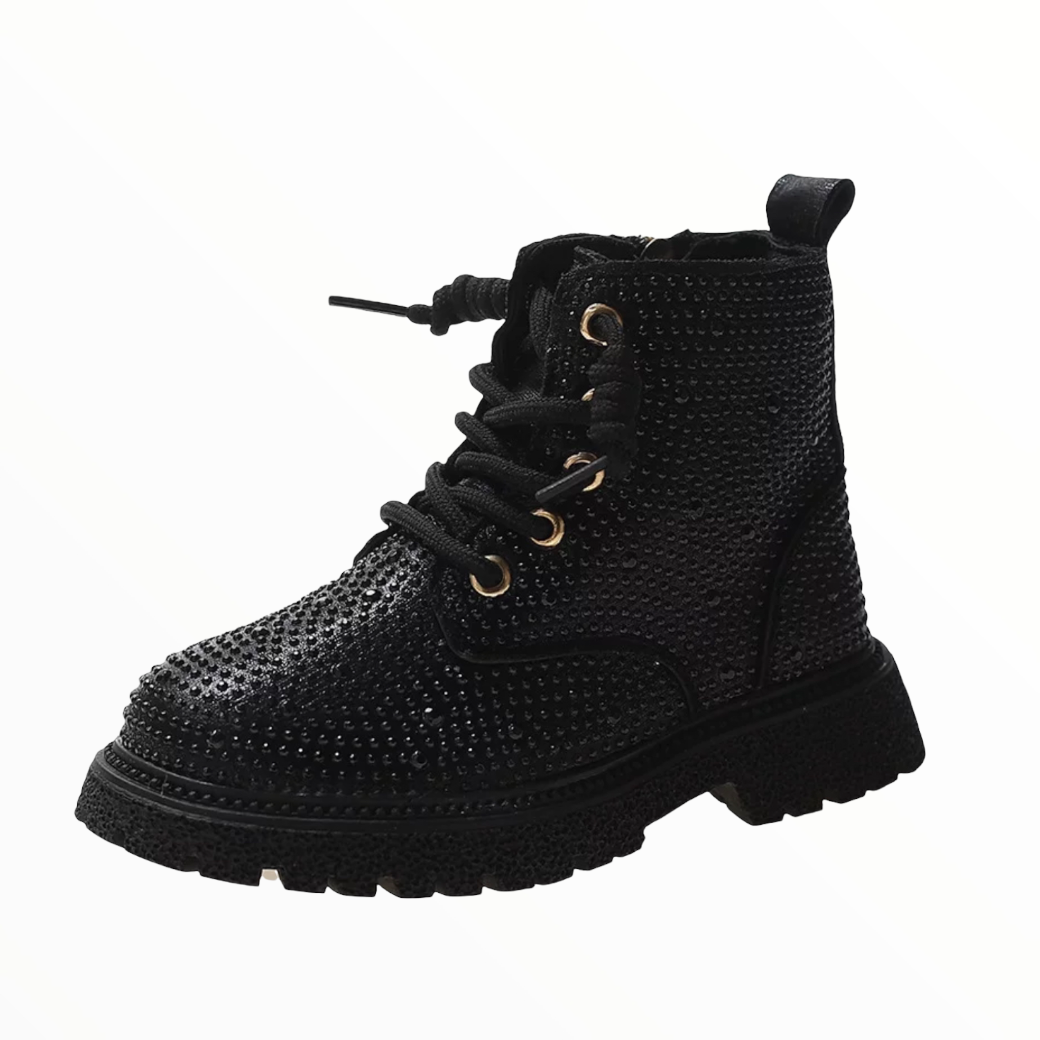 M2B GLITTER STUDDED BOOT - BLACK
