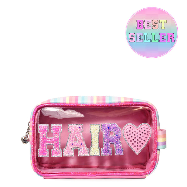 OMG ACCESSORIES HAIR CLEAR POUCH - PINK