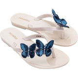 MINI MELISSA KIDS HARMONIC FLY SANDALS - BEIGE/BLUE