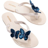 MINI MELISSA KIDS HARMONIC FLY SANDALS - BEIGE/BLUE