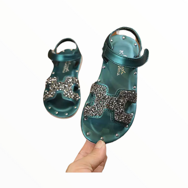 M2B GLITTER SANDALS - EMERALD