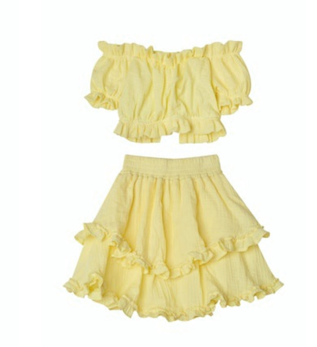 LITTLE PEIXOTO AURORA SKIRT SET - YELLOW
