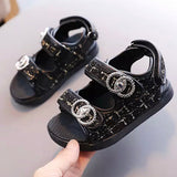 M2B TWEED DAD SANDALS - BLACK