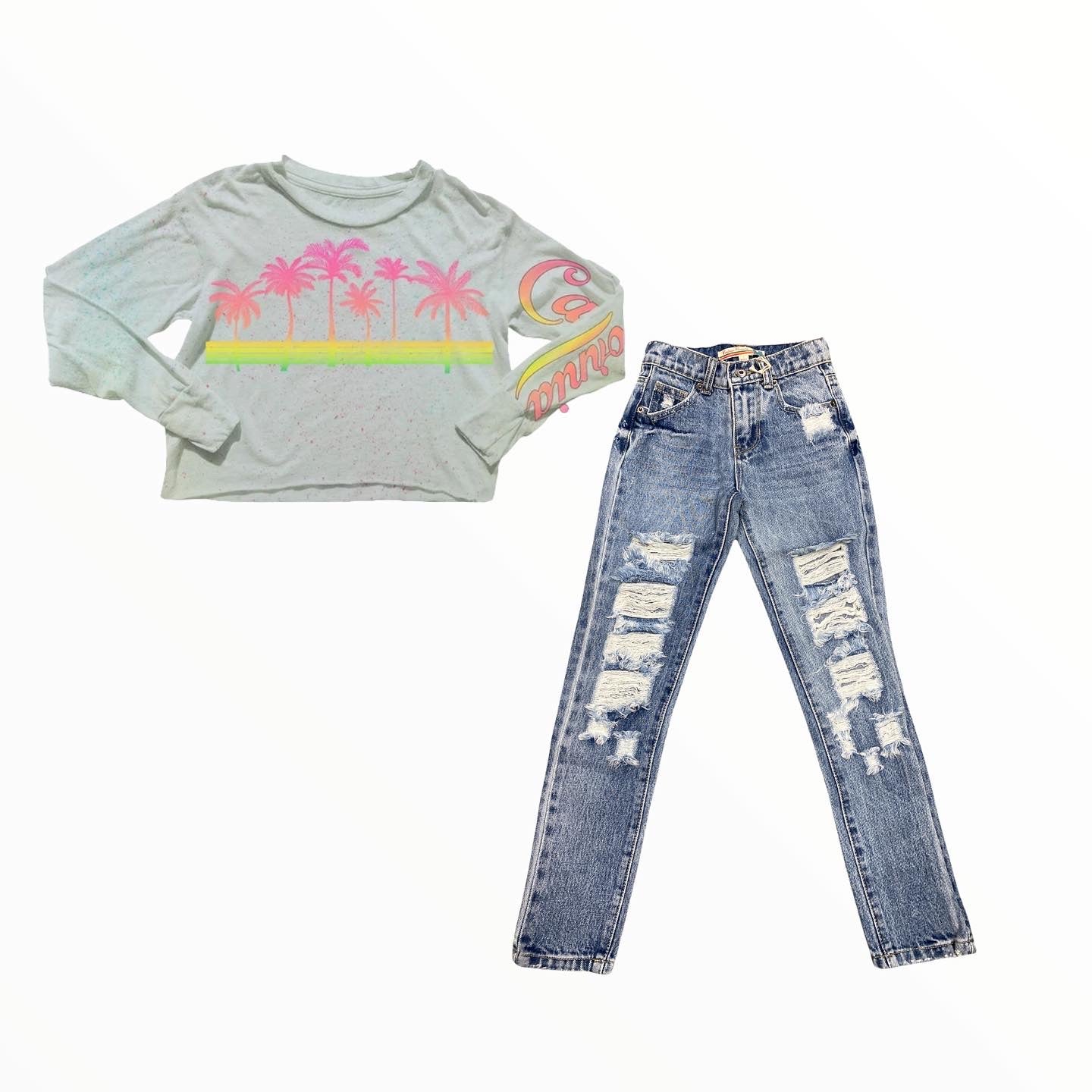 VINTAGE HAVANA SUPER DISTRESSED HIGH RISE GIRLFRIEND JEAN