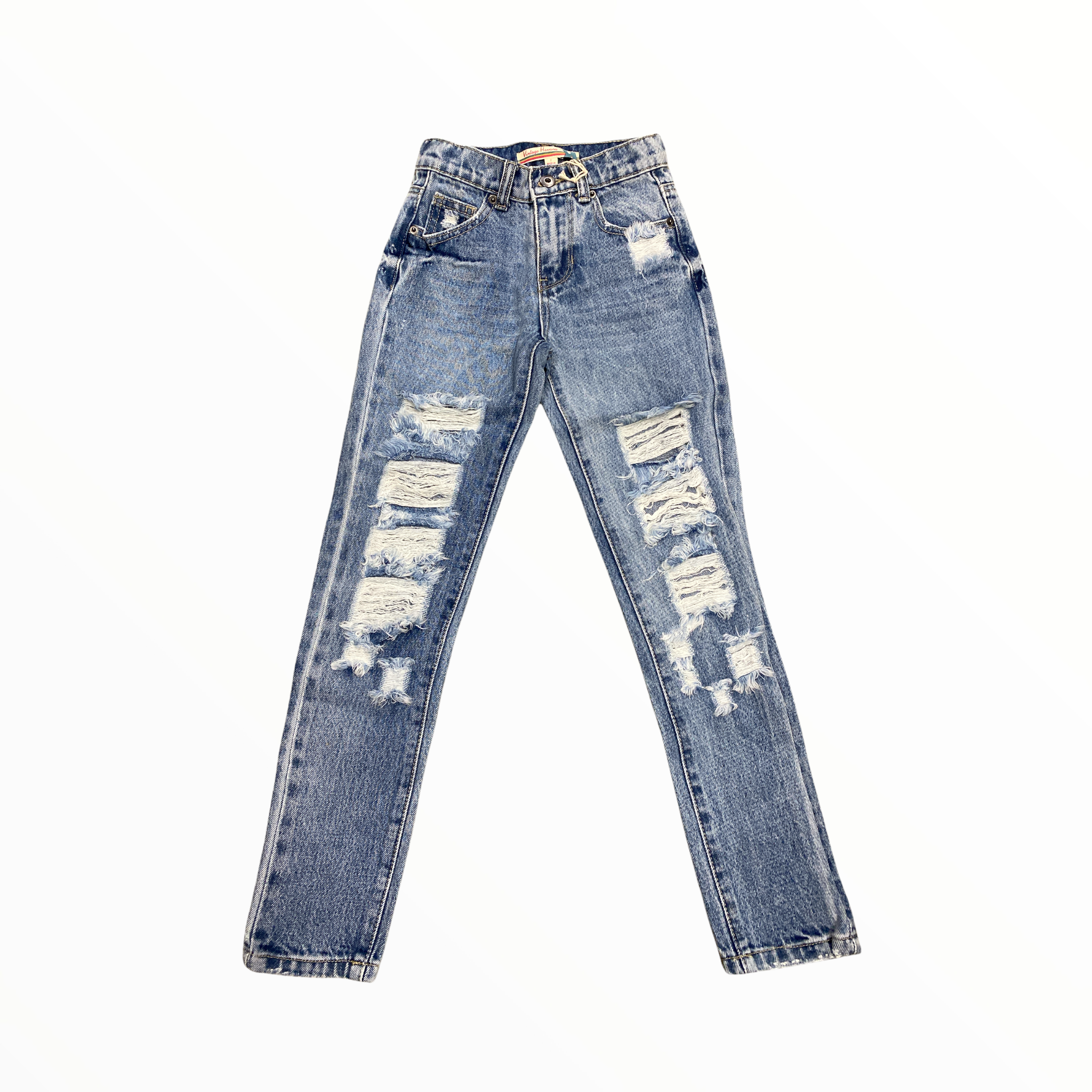 VINTAGE HAVANA SUPER DISTRESSED HIGH RISE GIRLFRIEND JEAN
