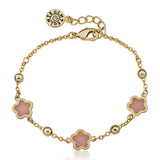 Pink Flower Chain Bracelet 
