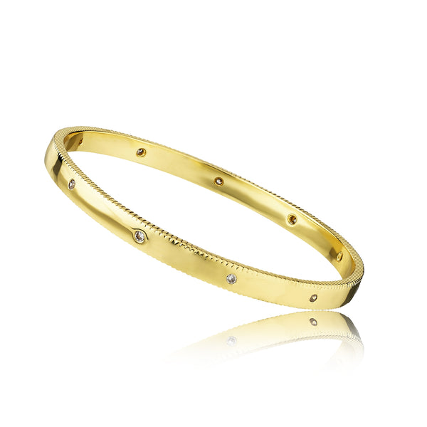 CZ Studded Brass Bracelet