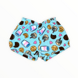 MWL&K PAJAMA SHORT - BLUE MILK AND COOKIES