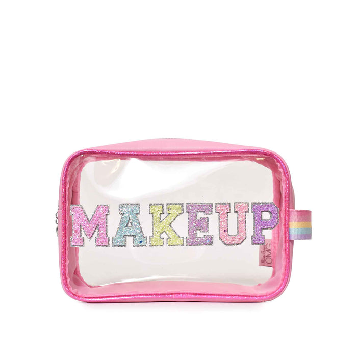 OMG ACCESSORIES CLEAR MAKEUP POUCH - PINK
