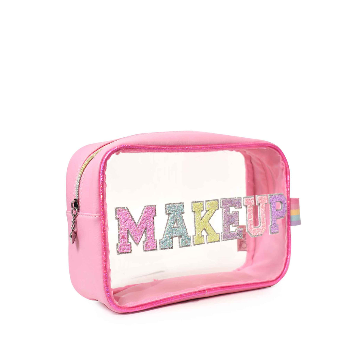 OMG ACCESSORIES CLEAR MAKEUP POUCH - PINK