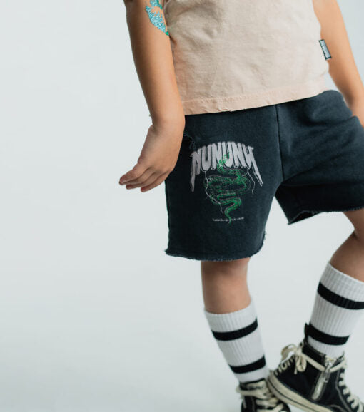 NUNUNU SNAKE SWEATSHORT - DYED GRAPHITE