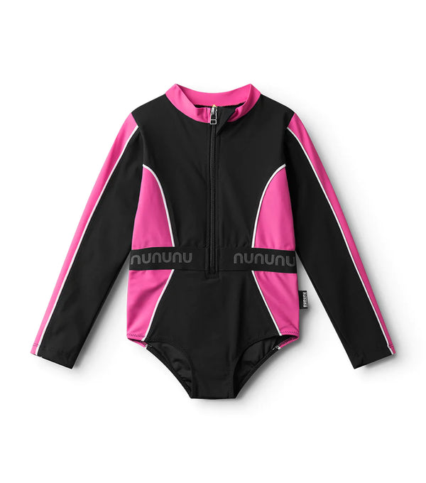 NUNUNU GALACTIC SWIMSUIT - HOT PINK/BLACK