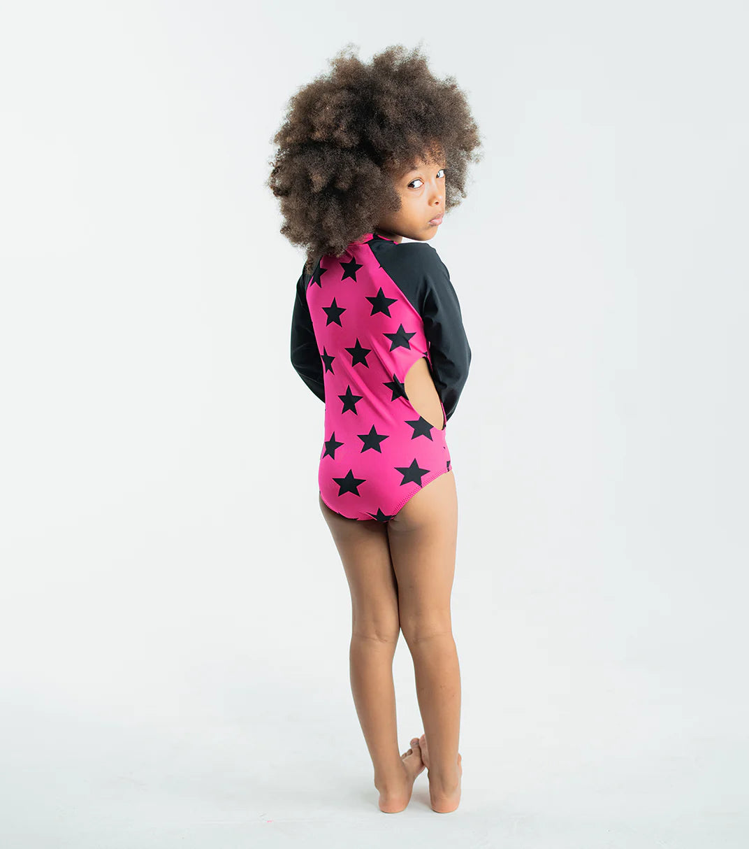 NUNUNU STAR CUT OUT SWIMSUIT - HOT PINK