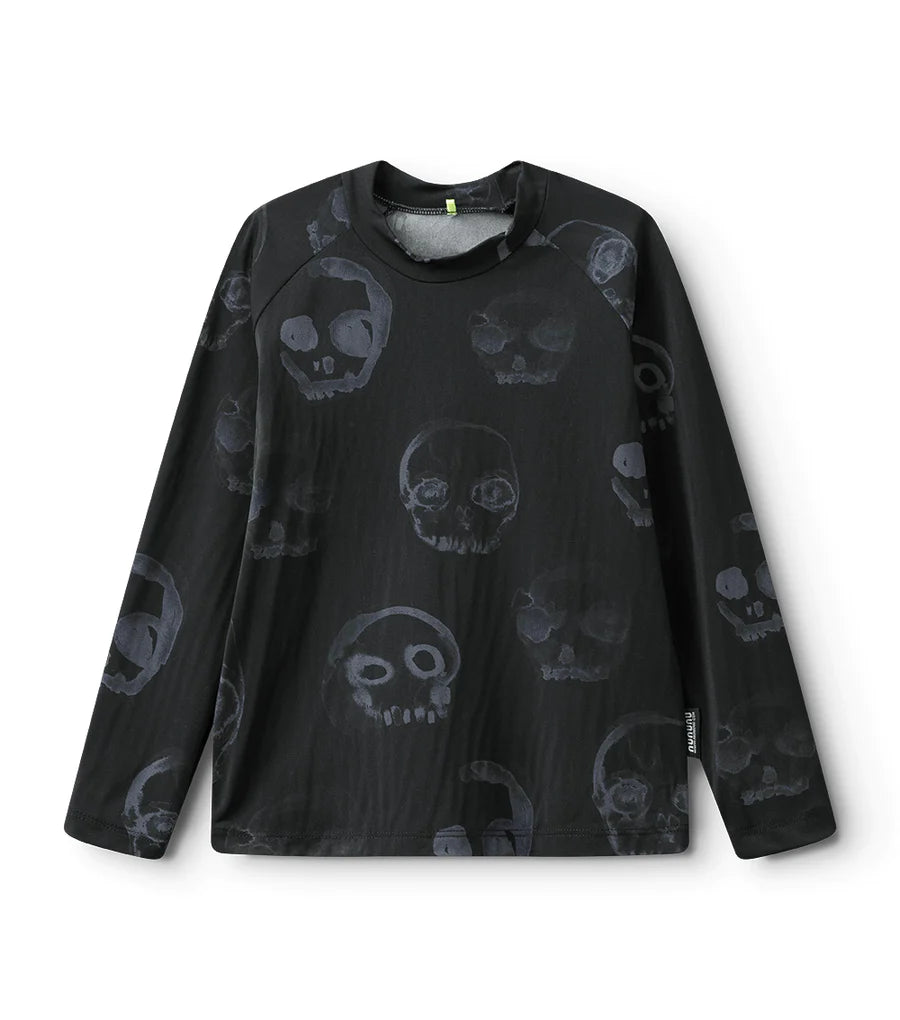 NUNUNU FADED SKULLS RASHGUARD - BLACK