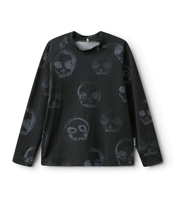 NUNUNU FADED SKULLS RASHGUARD - BLACK