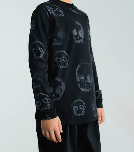 NUNUNU FADED SKULLS RASHGUARD - BLACK