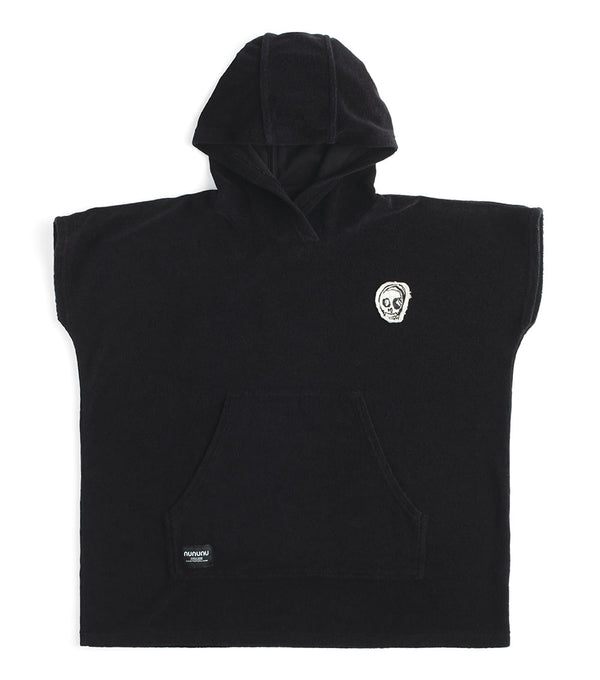 NUNUNU TERRY CLOTH PONCHO TOWEL - BLACK