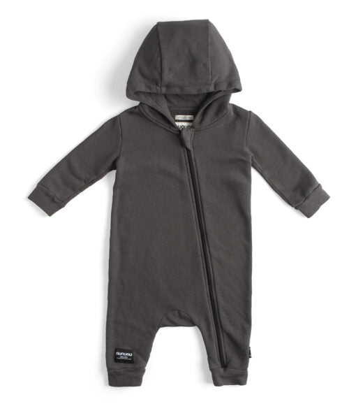 NUNUNU HOODED ZIP COVERALL - GRAPHITE