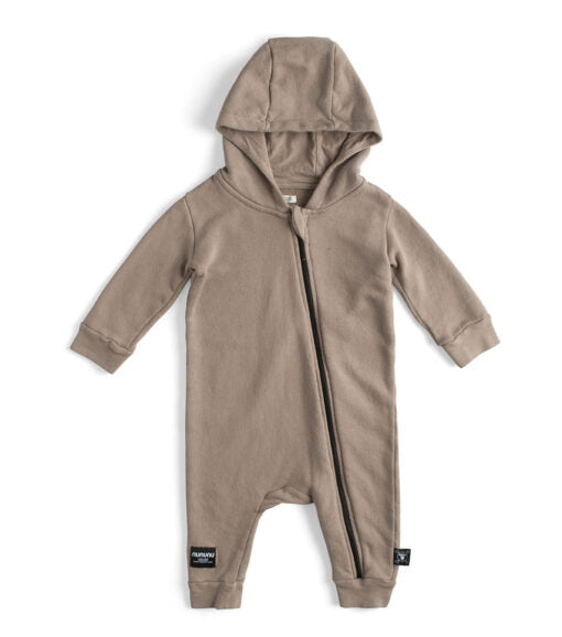 NUNUNU HOODED ZIP COVERALL - STONE
