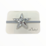OH BABY! SEQUIN STAR NYLON HEADBAND - GRAY