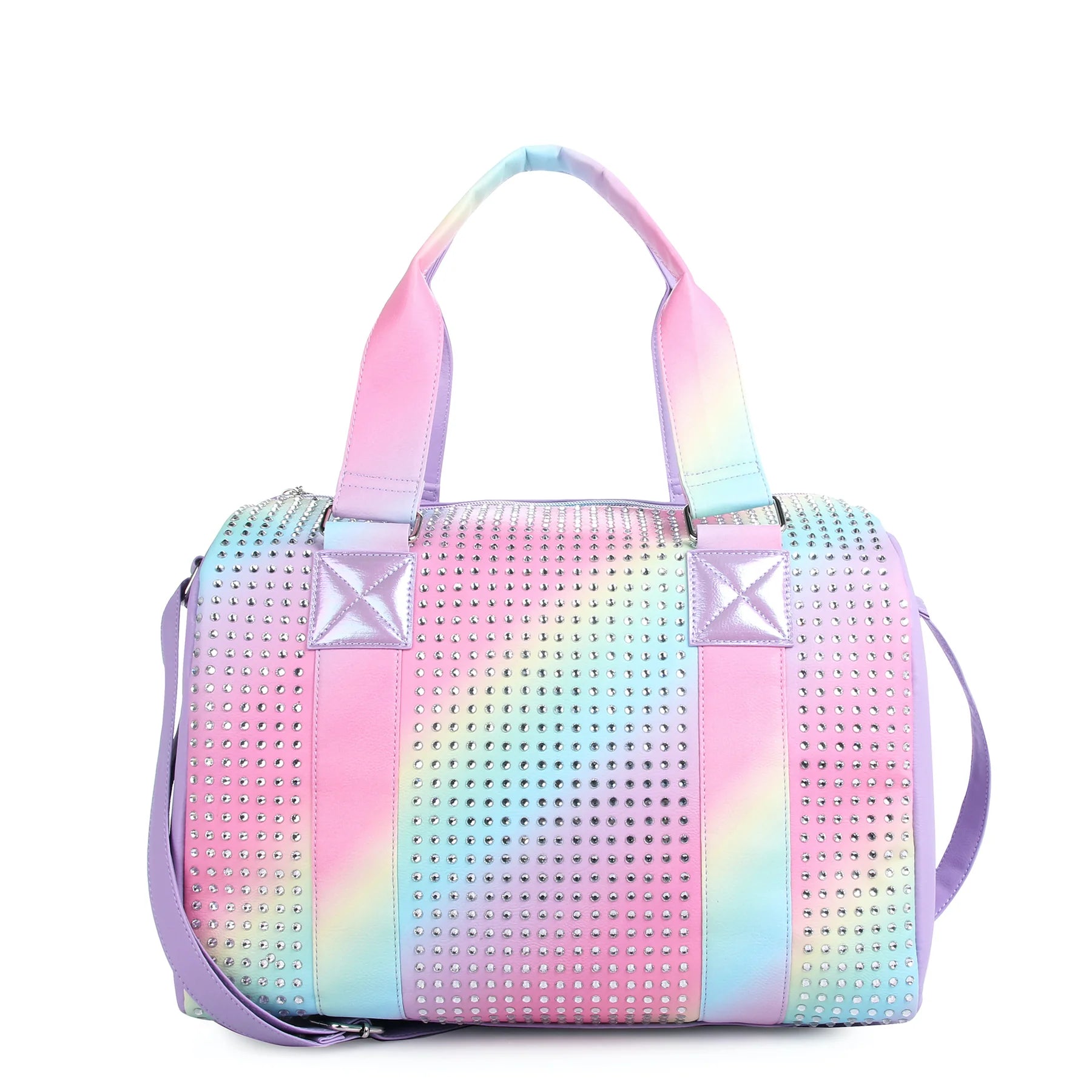 OMG OCCESSORIES STUDDED OMBRE DUFFLE BAG