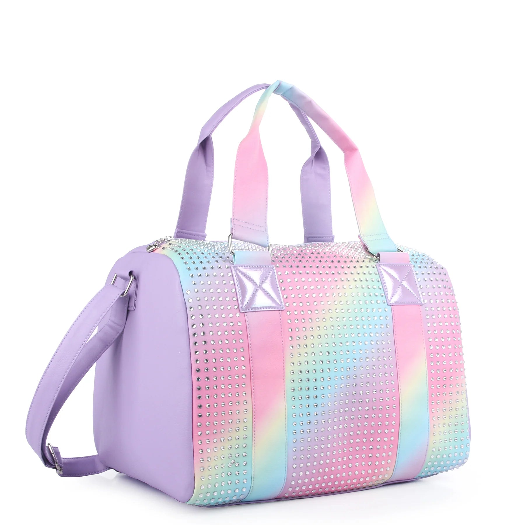OMG OCCESSORIES STUDDED OMBRE DUFFLE BAG