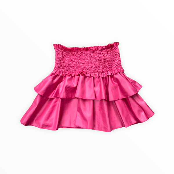 FLOWERS BY ZOE PLEATHER SKIRT - HOT PINK