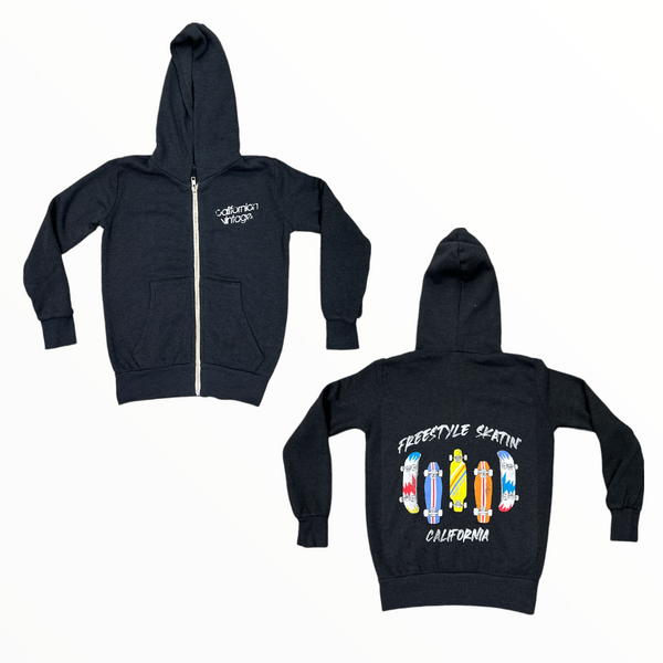 CALIFORNIAN VINTAGE ZIP HOODIE - SK8/CHARCOAL