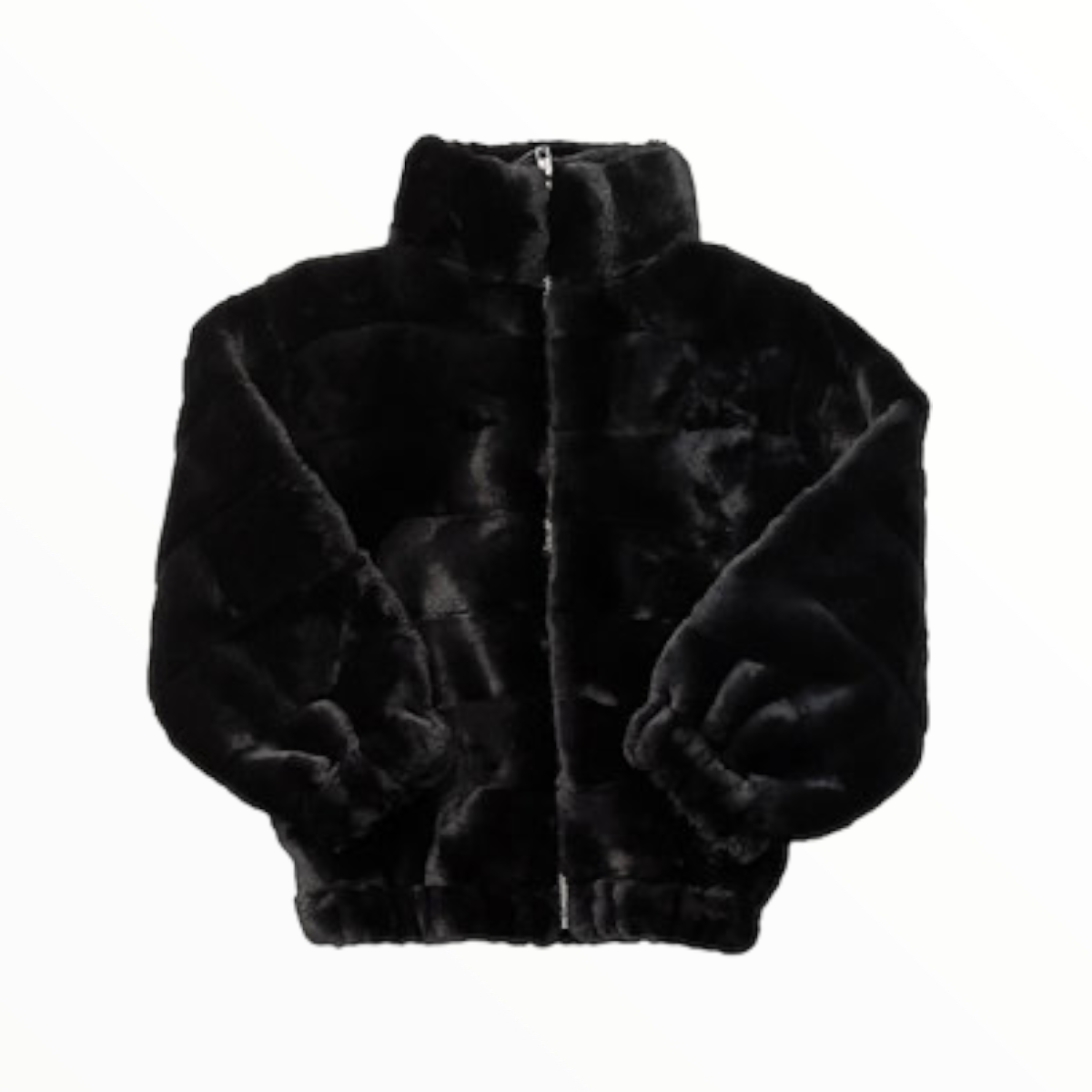 FLOWERS BY ZOE FUR BOMBER JACKET - BLACK