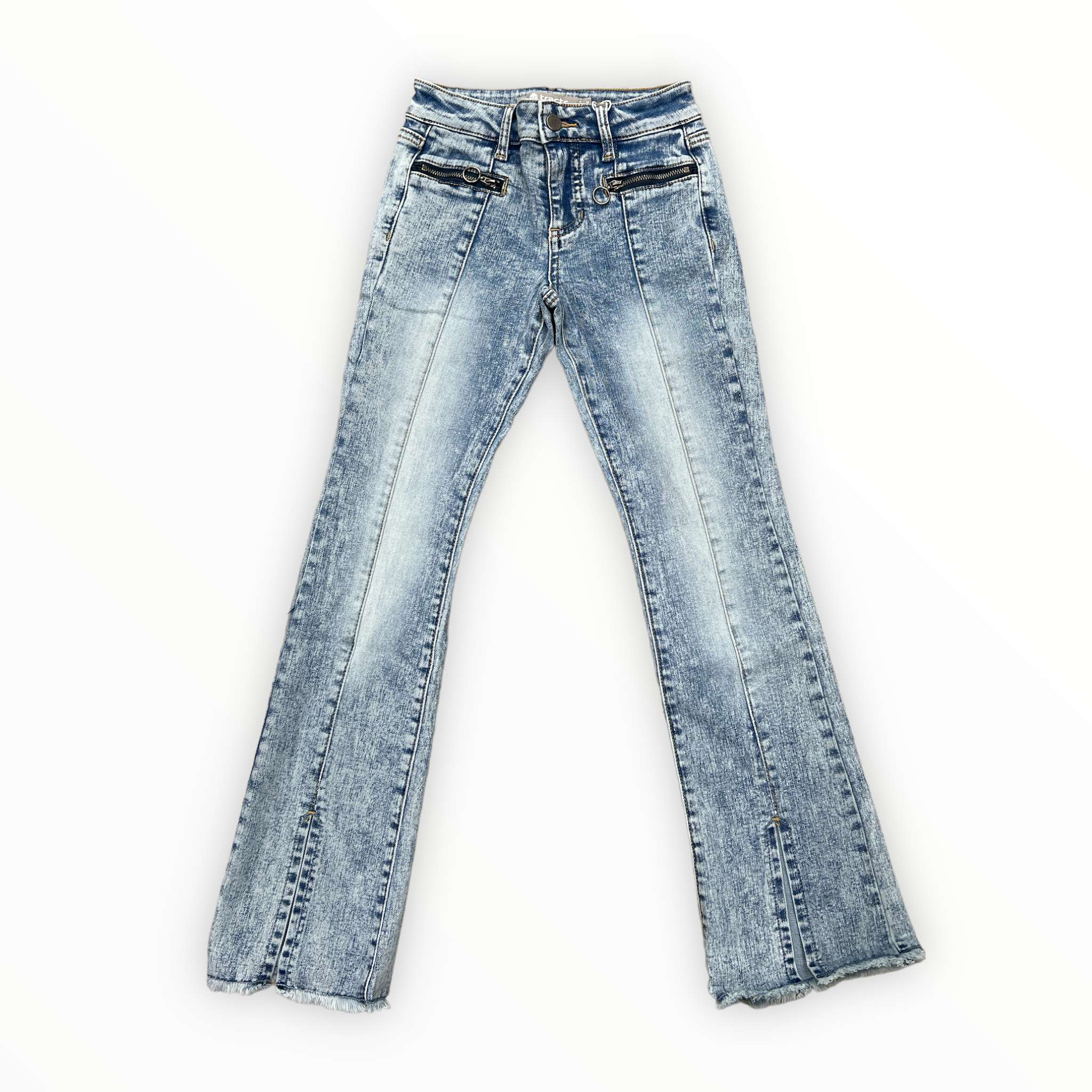 TRCTR GIRLS FLARE SLIT FRONT JEANS- LIGHT WASH