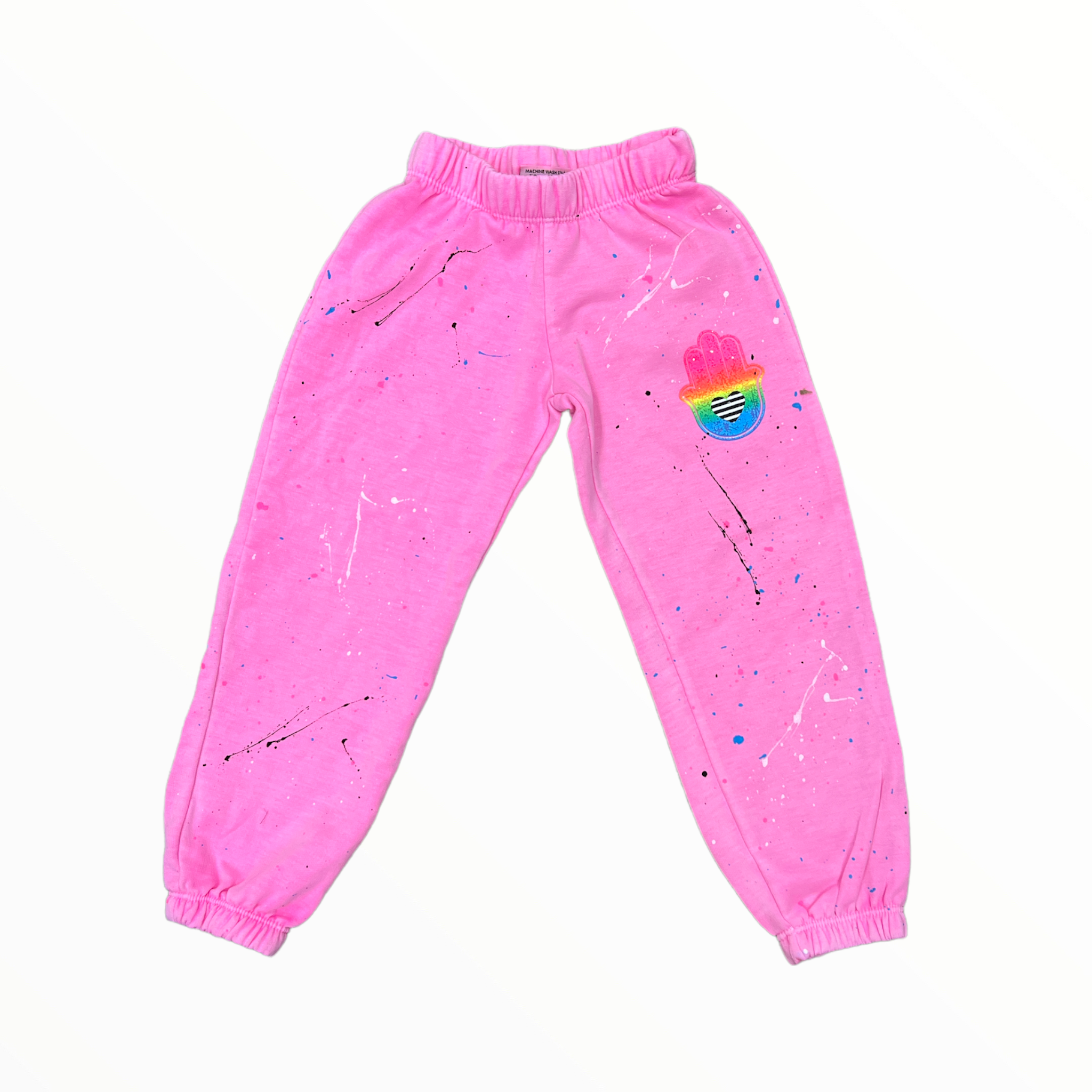 FIREHOUSE SWEATPANT -HOT PINK SPLATTER/HAMSA