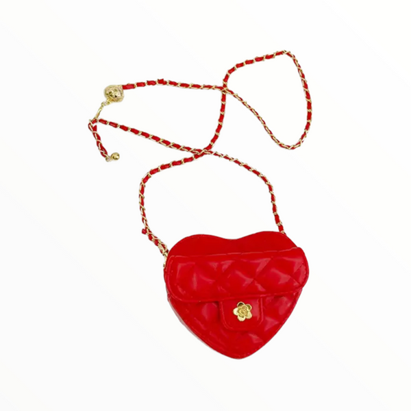 M2B QUILTED HEART PURSE - RED