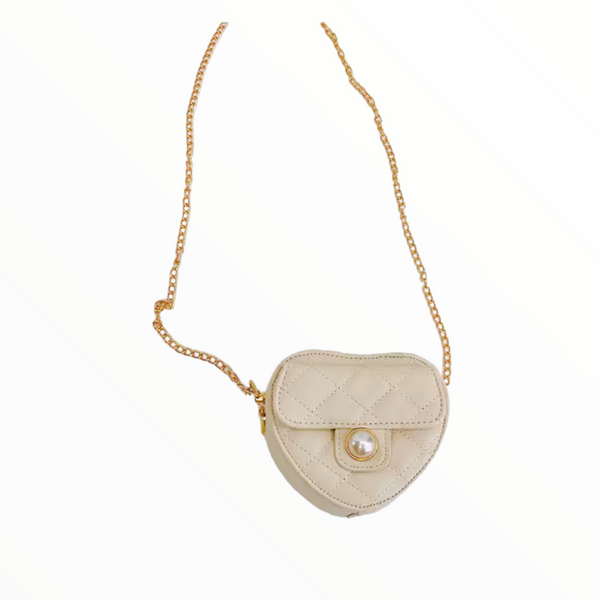 M2B QUILTED HEART PURSE - BEIGE